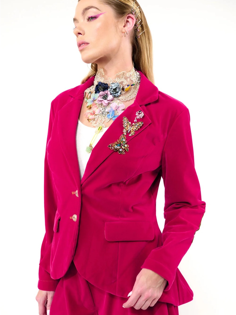 ARATTA JOVIE BLAZER - Pink Velvet - Medium- NWT - Picture 3 of 6